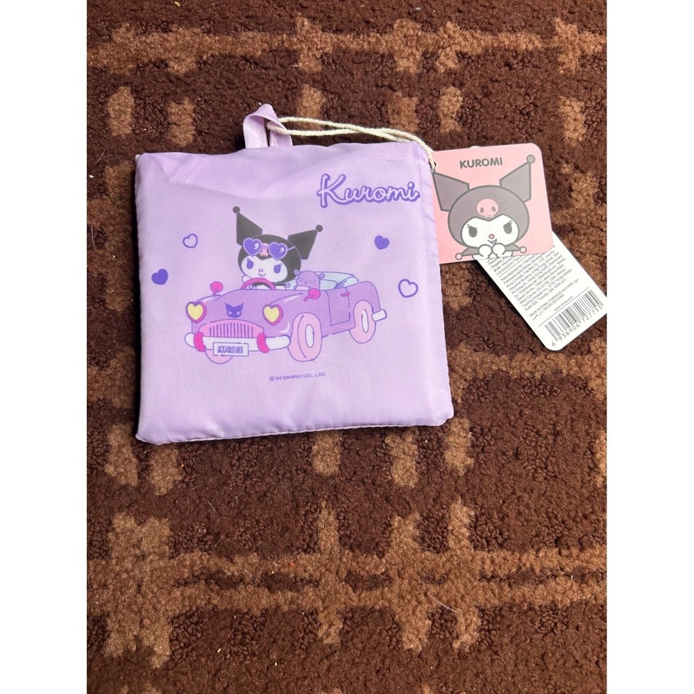 Sanrio Kuromi Miniso Foldable Shopping Bag Purple Reusable‎ Tote New NWT